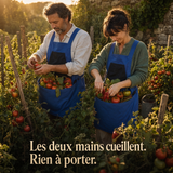 Les deux mains cueillent, rien à porter